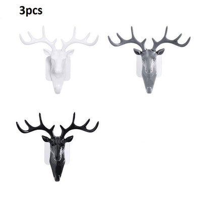 Hanging Hook- Self Adhesive Deer Head Hanging Hook (Pack of 3)