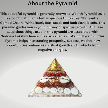 Crystal Wealth Gomati Chakra Shree Yantra Pyramid – Prosperity, Health & Positive Energy ✨