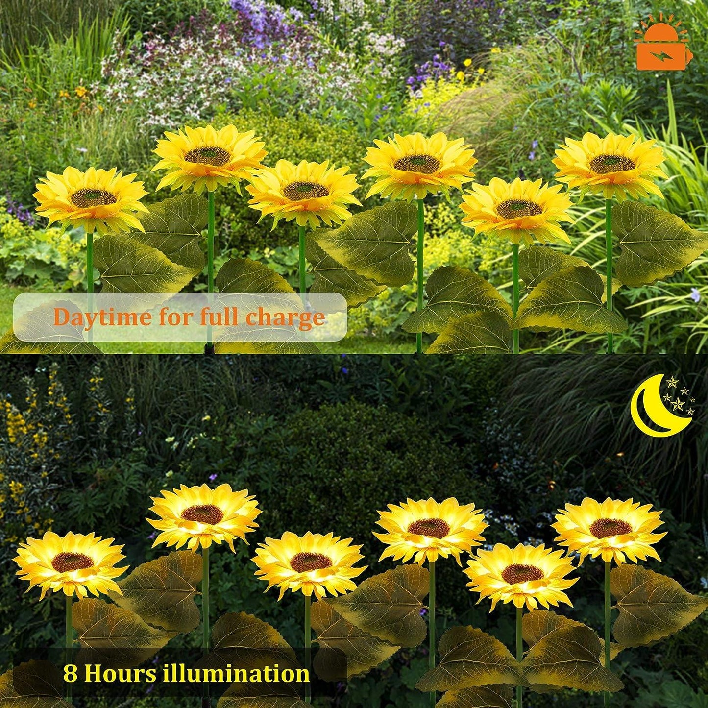 🌻 Sunflower Solar Powered Lights (Pack of 2) - Brighten Your Garden Naturally! 🌞