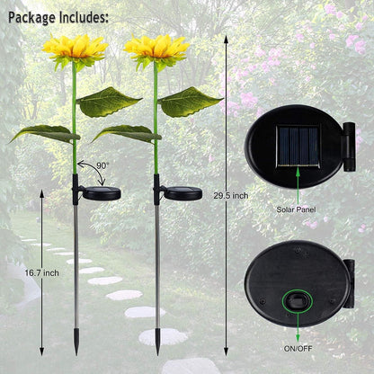 🌻 Sunflower Solar Powered Lights (Pack of 2) - Brighten Your Garden Naturally! 🌞