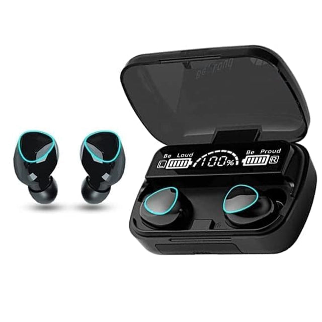 M10 SonicGlow Wireless Earbuds – LED Display & Premium Black Finish