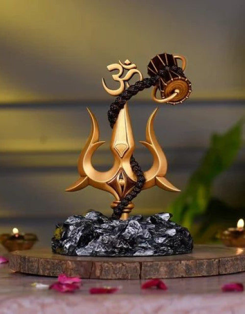 Bless Your Journey: Lord Shiva Trishul & Damru Idol 🚗✨