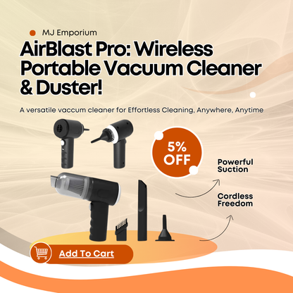 AirBlast Pro: Wireless Portable Vacuum Cleaner & Duster